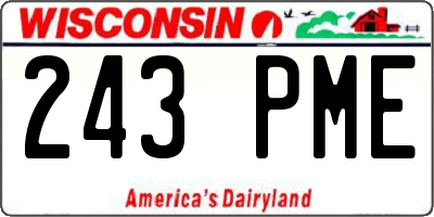 WI license plate 243PME