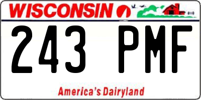 WI license plate 243PMF