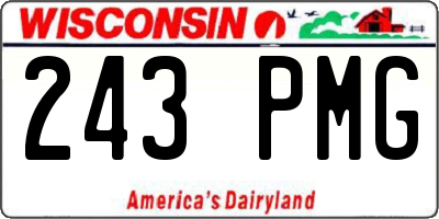 WI license plate 243PMG