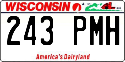 WI license plate 243PMH