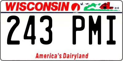 WI license plate 243PMI