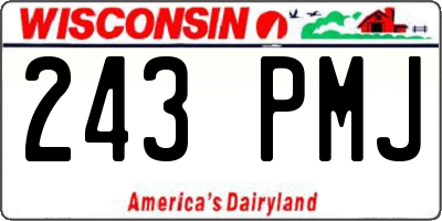 WI license plate 243PMJ