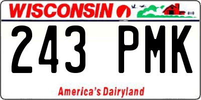 WI license plate 243PMK