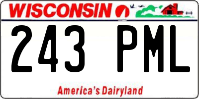 WI license plate 243PML
