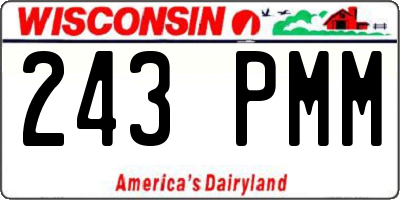 WI license plate 243PMM