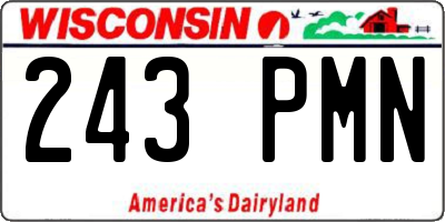 WI license plate 243PMN