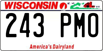 WI license plate 243PMO