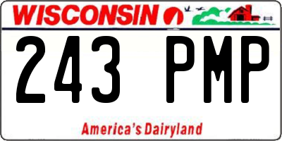 WI license plate 243PMP