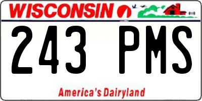 WI license plate 243PMS