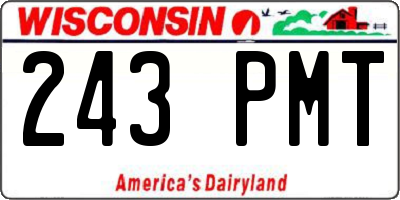 WI license plate 243PMT