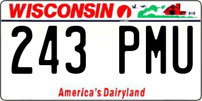 WI license plate 243PMU