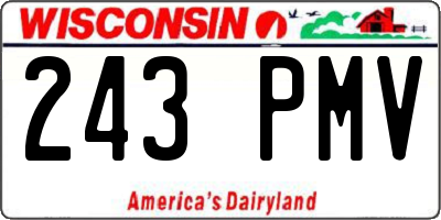 WI license plate 243PMV