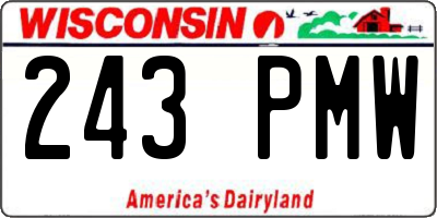 WI license plate 243PMW