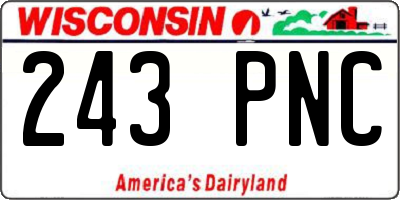 WI license plate 243PNC