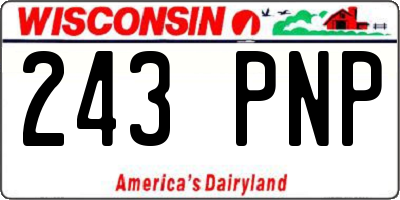 WI license plate 243PNP
