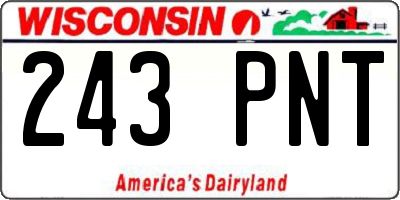 WI license plate 243PNT