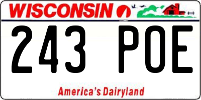 WI license plate 243POE
