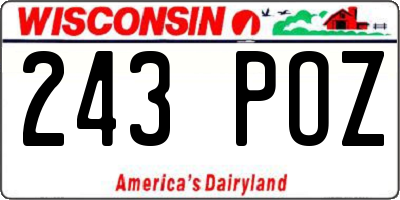 WI license plate 243POZ