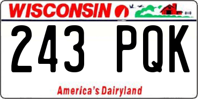 WI license plate 243PQK
