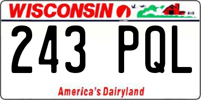WI license plate 243PQL