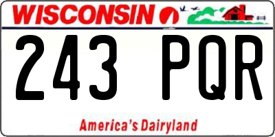 WI license plate 243PQR