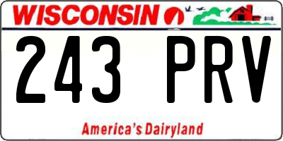 WI license plate 243PRV