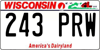 WI license plate 243PRW