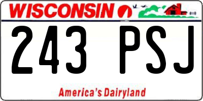 WI license plate 243PSJ