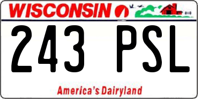 WI license plate 243PSL