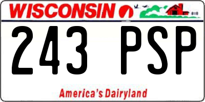 WI license plate 243PSP