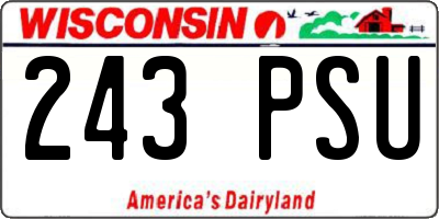 WI license plate 243PSU