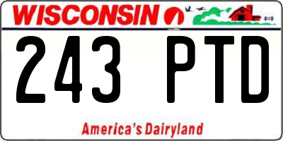 WI license plate 243PTD