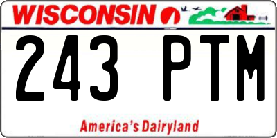 WI license plate 243PTM