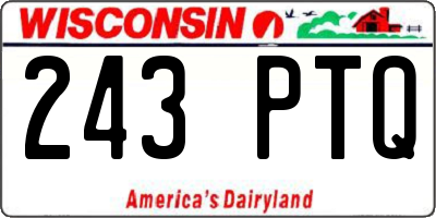WI license plate 243PTQ