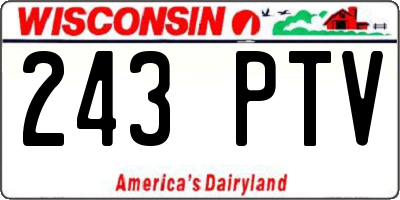 WI license plate 243PTV