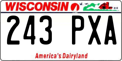 WI license plate 243PXA