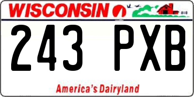 WI license plate 243PXB