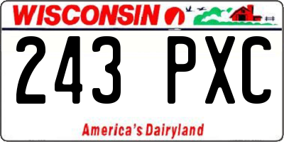WI license plate 243PXC