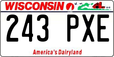 WI license plate 243PXE
