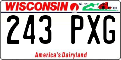WI license plate 243PXG