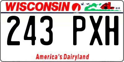 WI license plate 243PXH