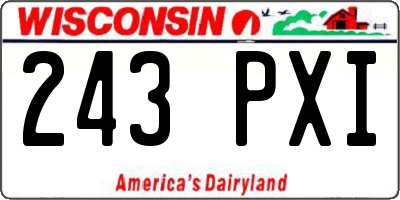 WI license plate 243PXI