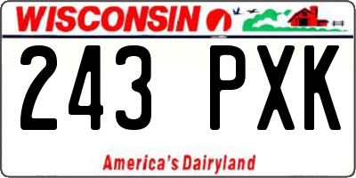 WI license plate 243PXK
