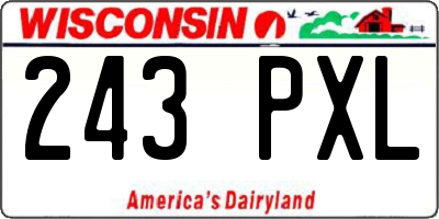 WI license plate 243PXL