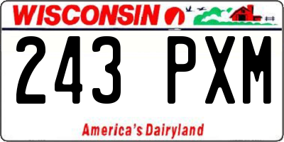 WI license plate 243PXM