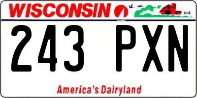 WI license plate 243PXN