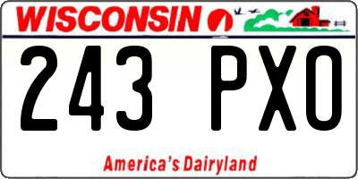WI license plate 243PXO