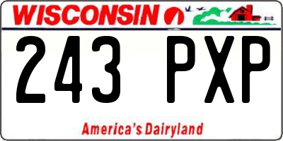 WI license plate 243PXP