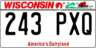 WI license plate 243PXQ