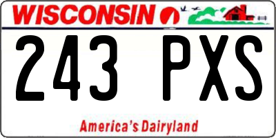 WI license plate 243PXS